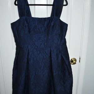 Navy Detailed Lace Dress